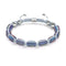 Milky Way | Silver | Galaxy Glass Pebble Macrame Bracelet